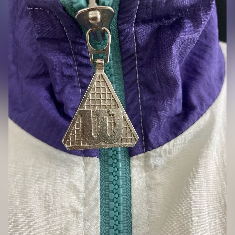 Vintage Wilson White and Purple Windbreaker Jacket - Picture 2 of 5